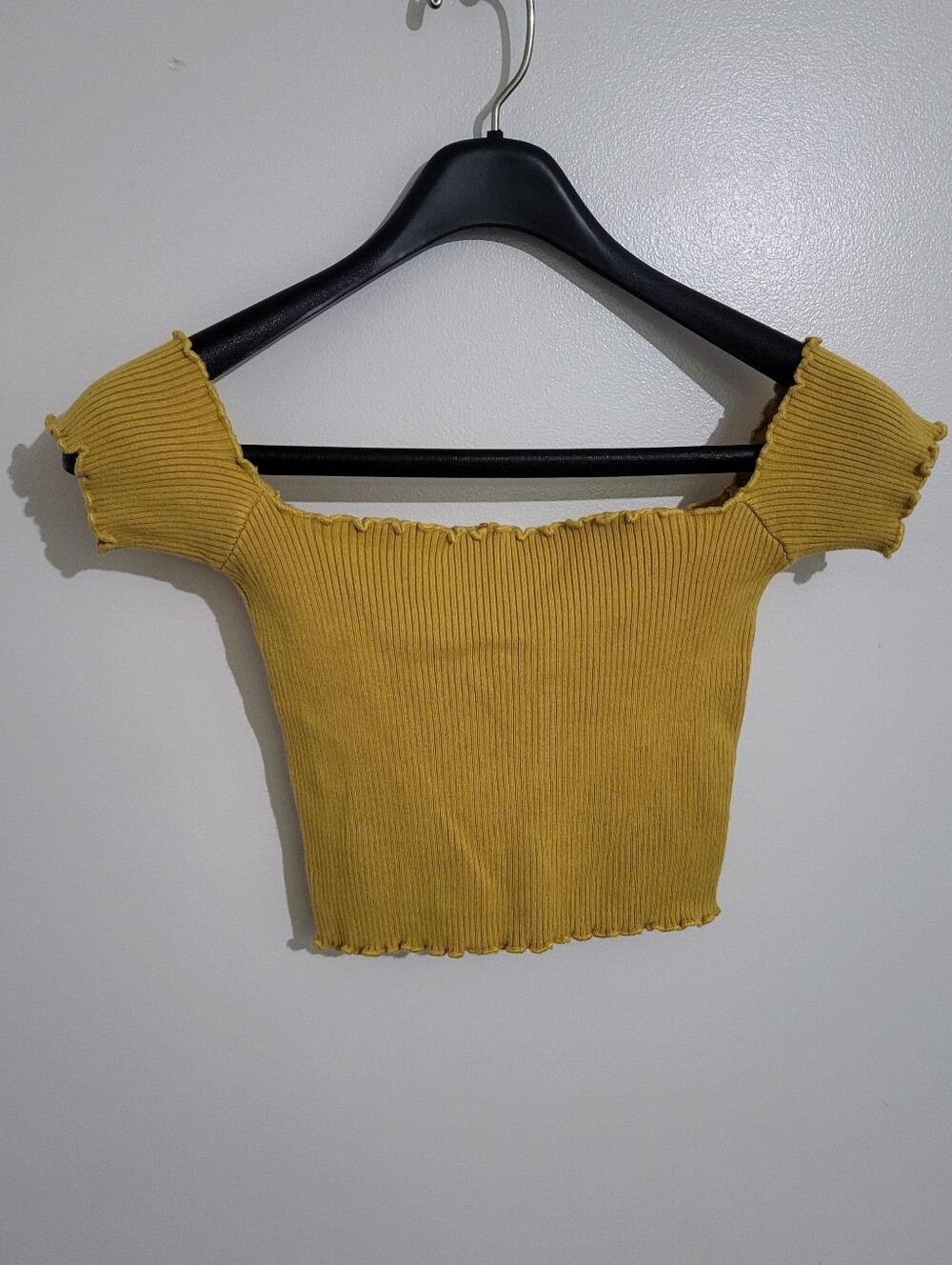 Debut Yellow Off Shoulder Crop Top